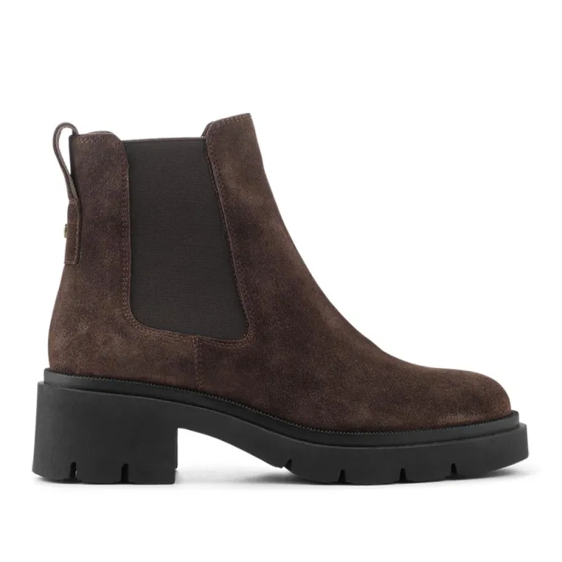 Kaiya Chunky Leather Chelsea Boots - KAIYA / 328 084 - Chocolate Suede sold by Jones Bootmaker