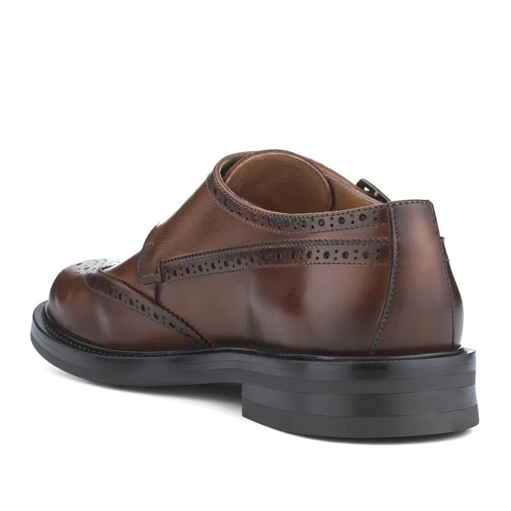 Nathan Leather Double Monk Shoes - NATHAN / 328 501 - Tan sold by Jones Bootmaker product image thumbnail 3