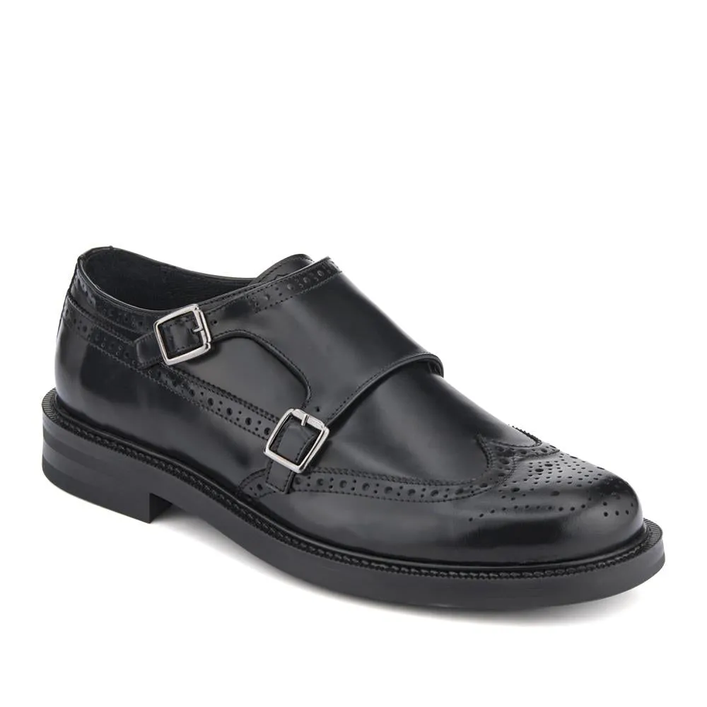 Nathan Leather Double Monk Shoes - NATHAN / 328 501 - Black sold by Jones Bootmaker product image thumbnail 2
