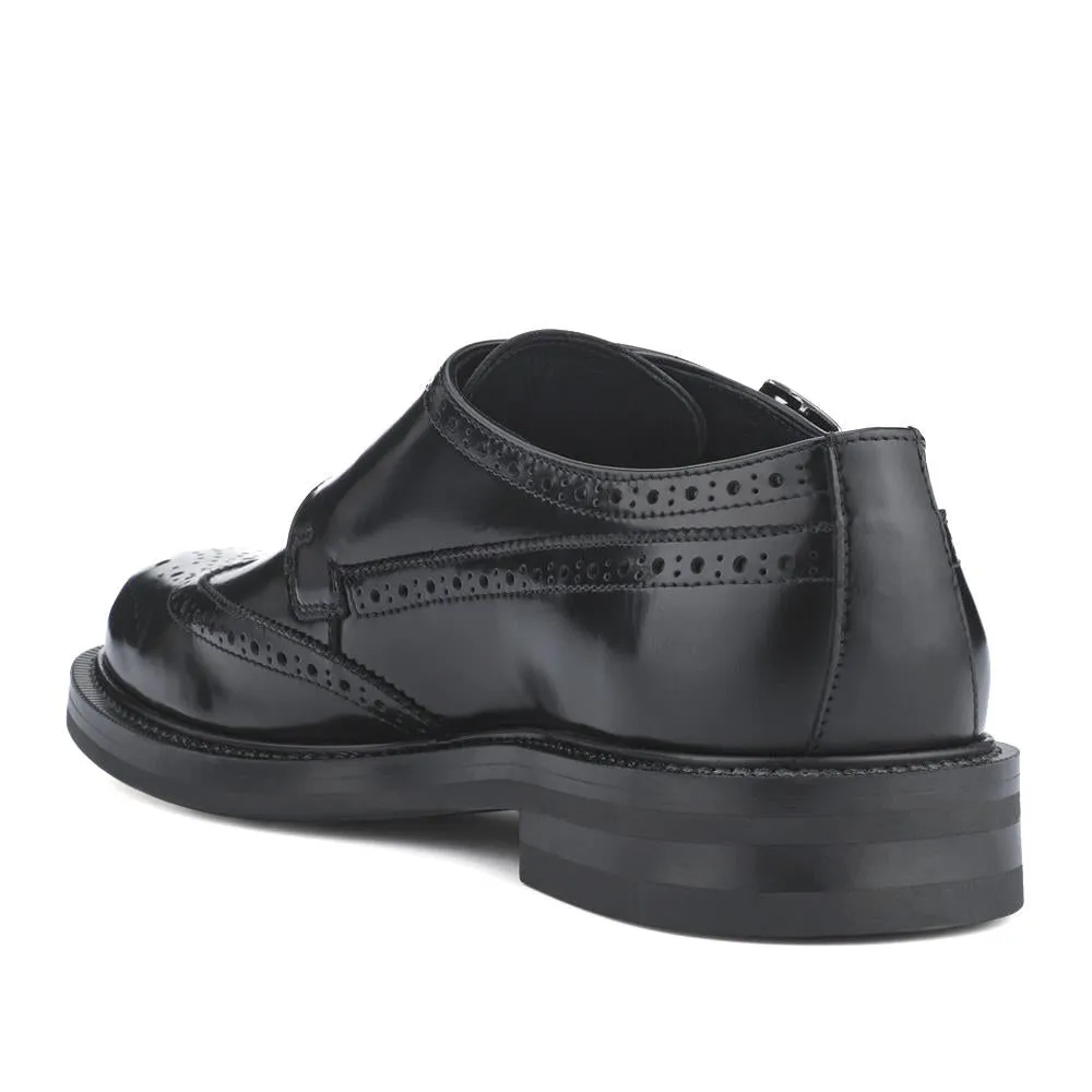 Nathan Leather Double Monk Shoes - NATHAN / 328 501 - Black sold by Jones Bootmaker product image thumbnail 3
