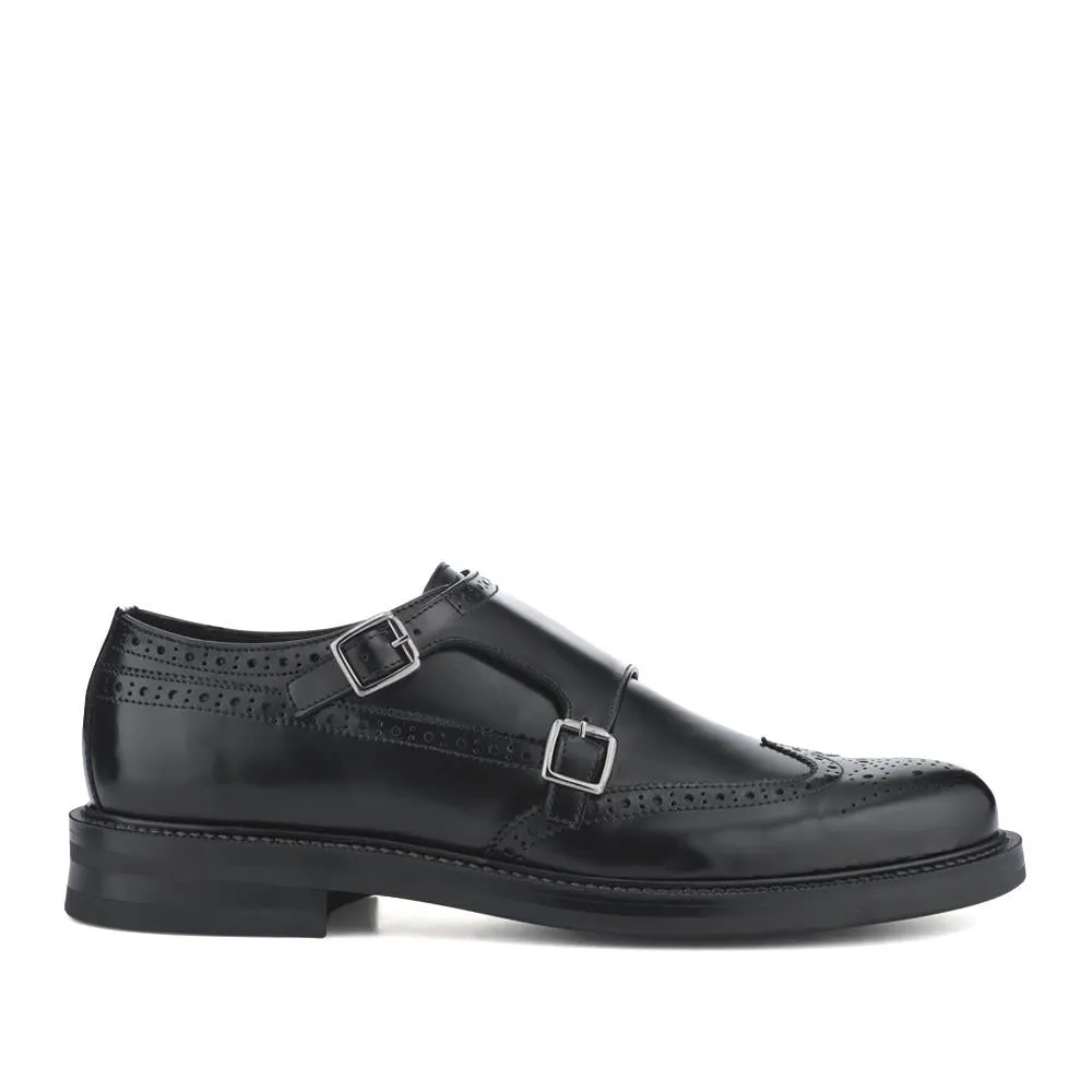 Nathan Leather Double Monk Shoes - NATHAN / 328 501 - Black sold by Jones Bootmaker