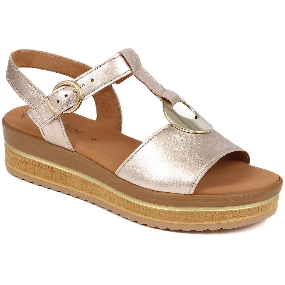 Leather Platform Sandals - GAB39506 / 325 079 - Pewter sold by Jones Bootmaker product image thumbnail 2