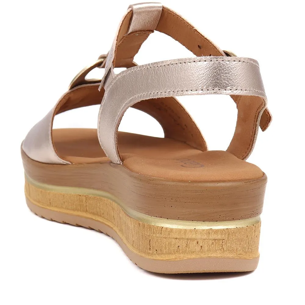 Leather Platform Sandals - GAB39506 / 325 079 - Pewter sold by Jones Bootmaker product image thumbnail 3