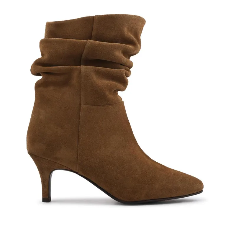 Kathryn Slouch Leather Ankle Boots - KATHRYN / 328 085 - Tan Suede sold by Jones Bootmaker