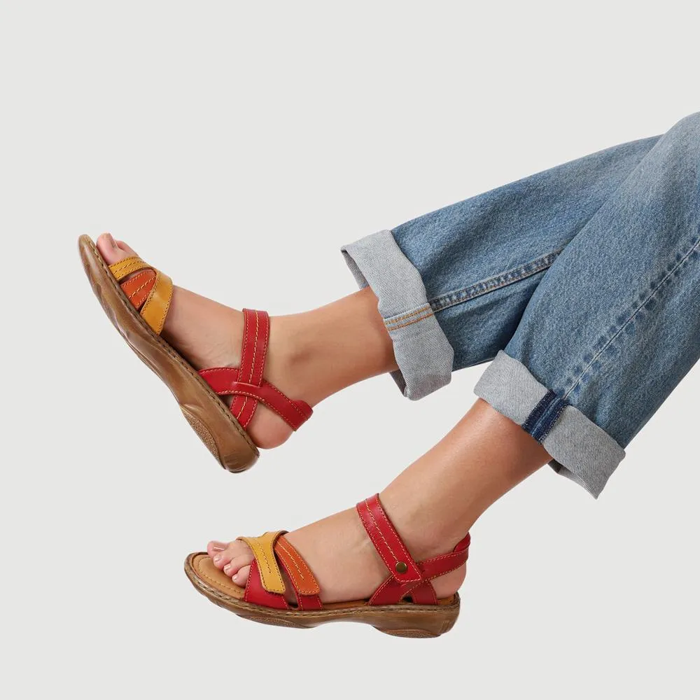 Leather Touch-Fasten Sandals - JOSEF41516 / 327 244 - Red Multi sold by Jones Bootmaker product image thumbnail 5