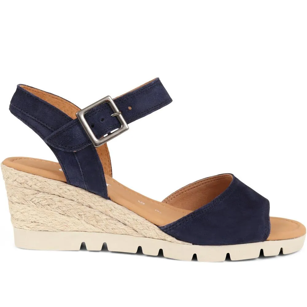Nieve Two Strap Wedge Sandals - GAB31516 / 317 910 - Navy Suede sold by Jones Bootmaker product image thumbnail 5