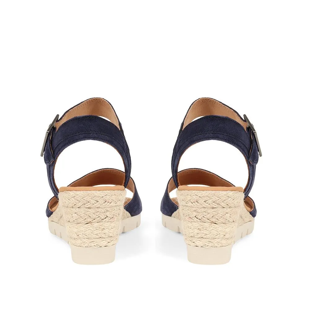 Nieve Two Strap Wedge Sandals - GAB31516 / 317 910 - Navy Suede sold by Jones Bootmaker product image thumbnail 2