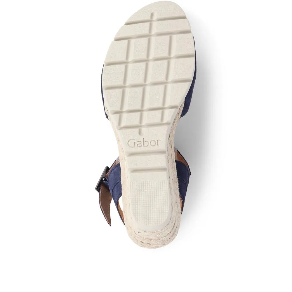 Nieve Two Strap Wedge Sandals - GAB31516 / 317 910 - Navy Suede sold by Jones Bootmaker product image thumbnail 4