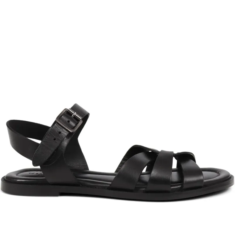 Inez Flat Sandals  - INEZ / 325 183 - Black sold by Jones Bootmaker