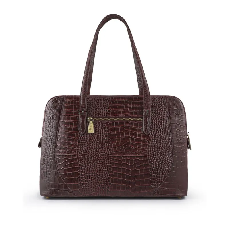 Wynter Croc Leather Shoulder Bag - WYNTER / 324 554 - Burgundy Croc sold by Jones Bootmaker
