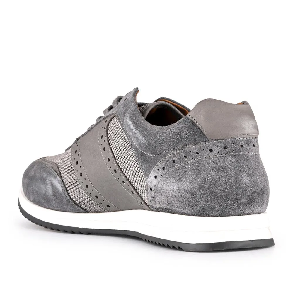 Sergio Lace-Up Leather Trainers - SERGIO / 328 071 - Grey Suede sold by Jones Bootmaker product image thumbnail 3