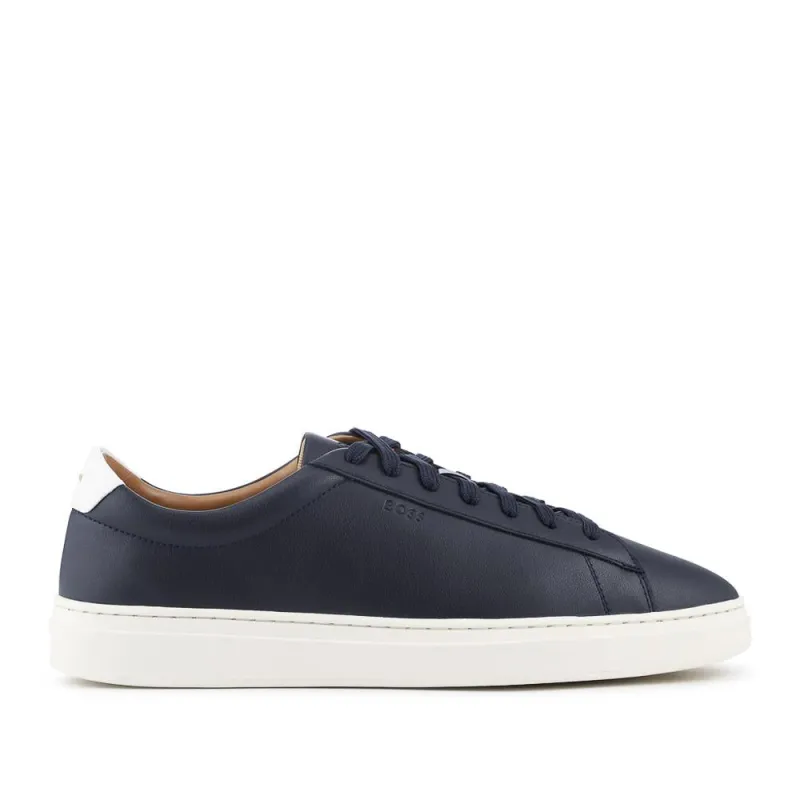 Hugo Boss Leather Lace Up Trainers - HUGO42501 / 327 809 - Navy sold by Jones Bootmaker