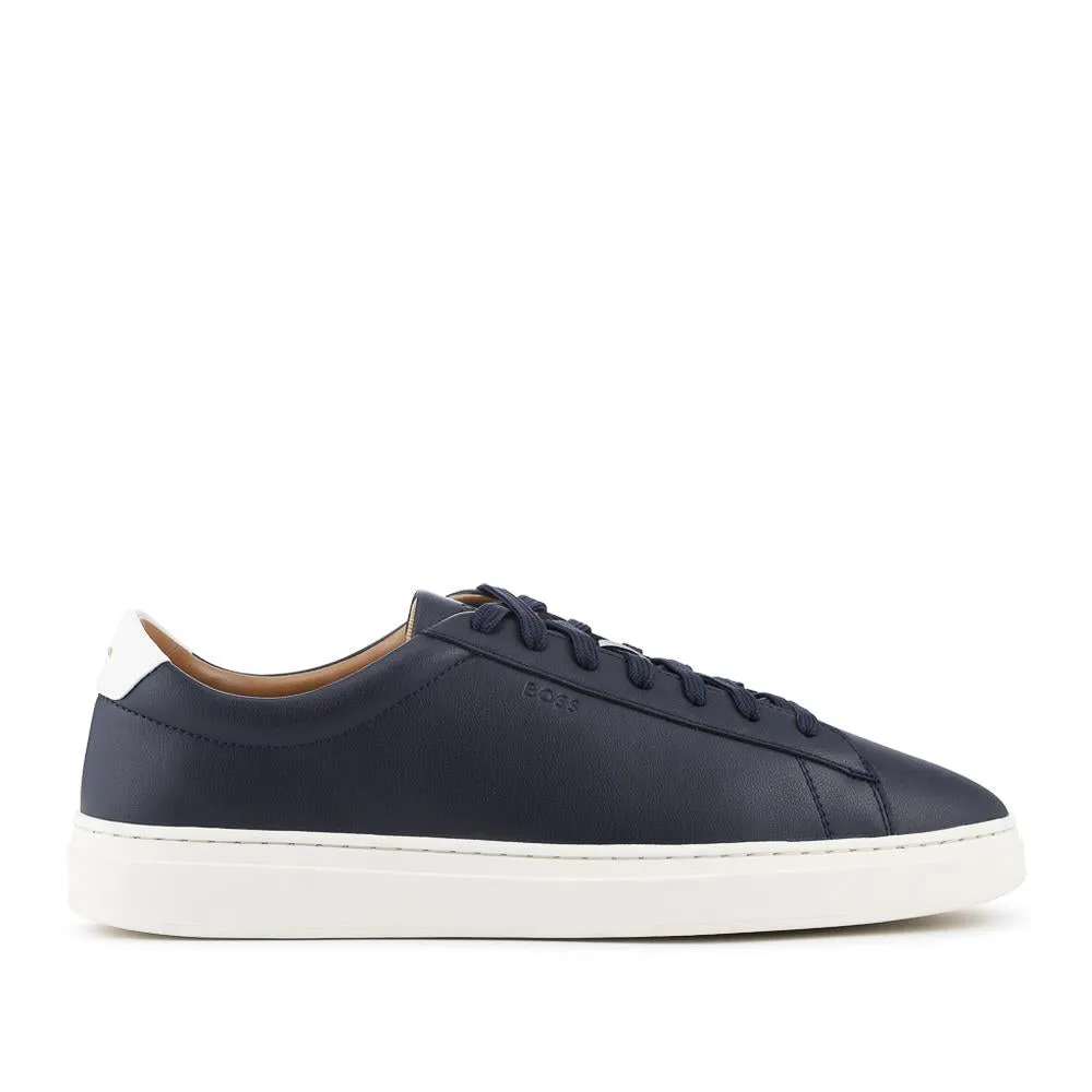 Hugo Boss Leather Lace Up Trainers - HUGO42501 / 327 809 - Navy sold by Jones Bootmaker
