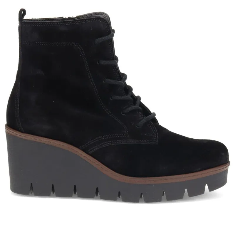 Ulrika Wedge Ankle Boots - GAB34535 / 322 106 - Black Suede made by Jones Bootmaker