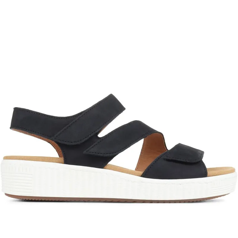 Ball Gabor Leather Wedge Sandals - GAB35522 / 321 580 - Navy sold by Jones Bootmaker