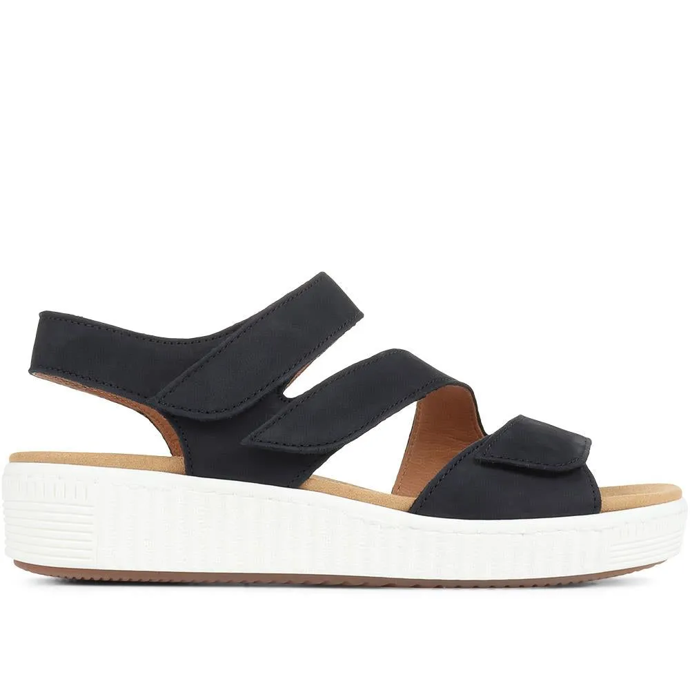 Ball Gabor Leather Wedge Sandals - GAB35522 / 321 580 - Navy sold by Jones Bootmaker