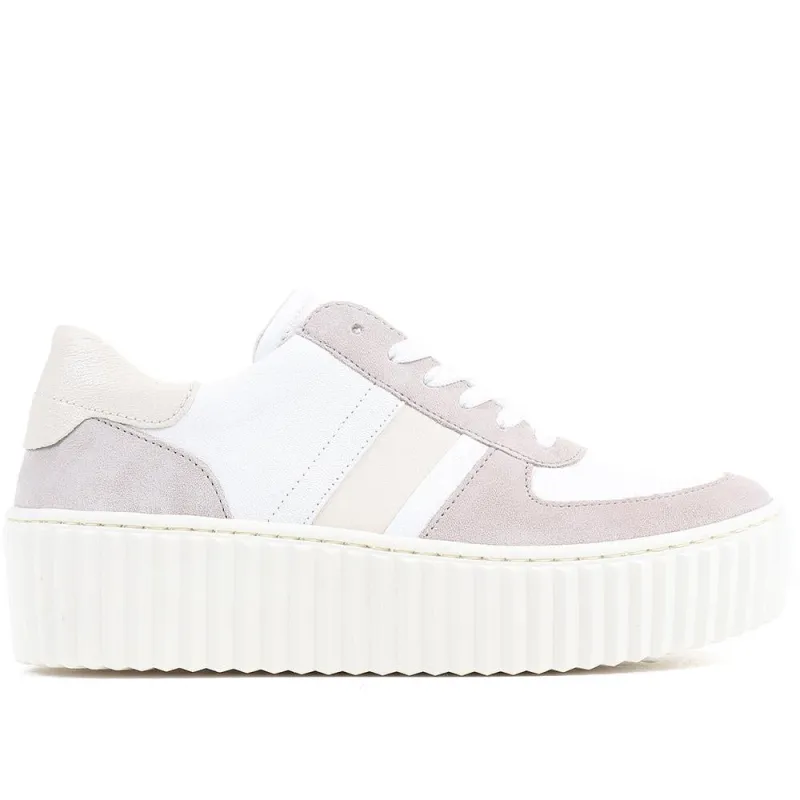 Gabor Ribbon Lace-up Trainers - GAB37506 / 323 294 - White Multi sold by Jones Bootmaker