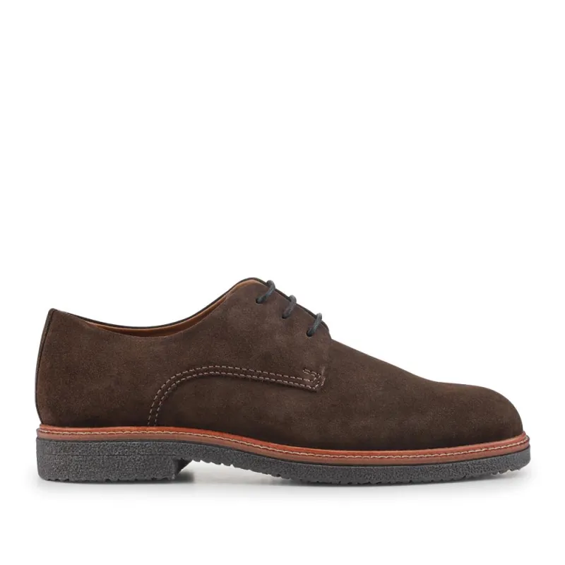 Lance Suede Leather Casual Lace Up Shoes - LANCE / 328 072 - Dark Brown Suede sold by Jones Bootmaker