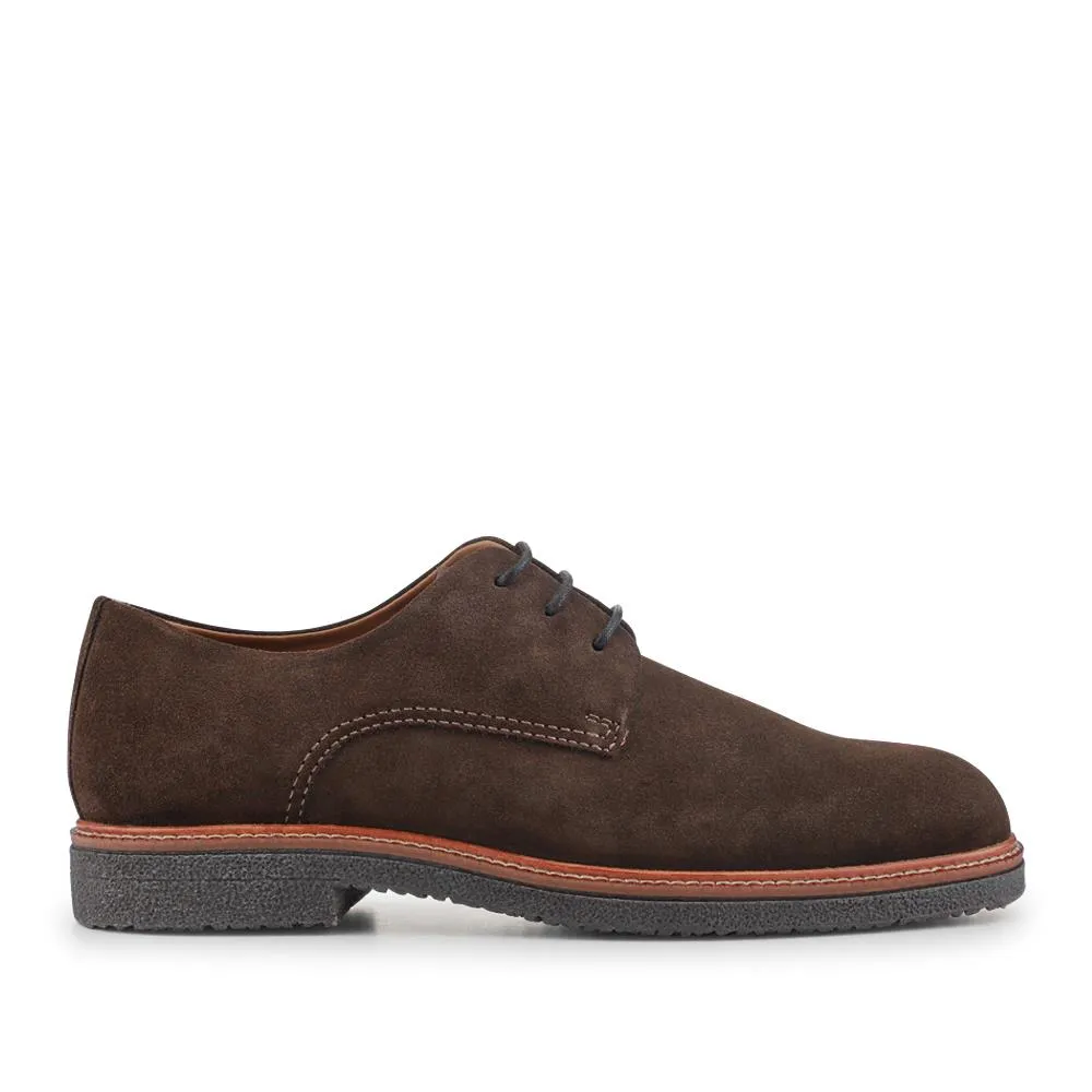Lance Suede Leather Casual Lace Up Shoes - LANCE / 328 072 - Dark Brown Suede sold by Jones Bootmaker