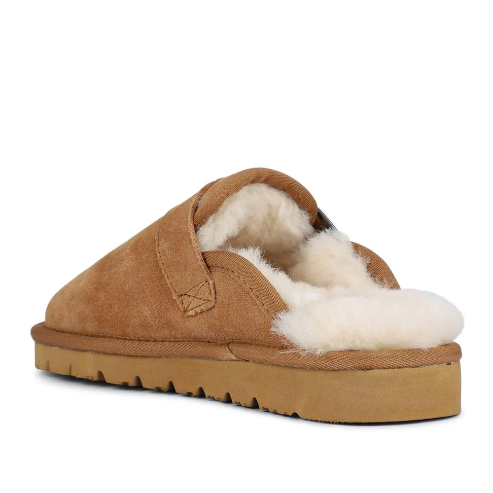 Fiora Leather Mule Slippers - FIORA / 328 490 - Chestnut sold by Jones Bootmaker product image thumbnail 3