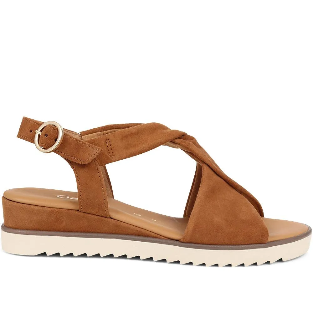 Rich Wide Fit Leather Twist-Front Sandals - GAB31514 / 317 898 - Tan sold by Jones Bootmaker product image thumbnail 5