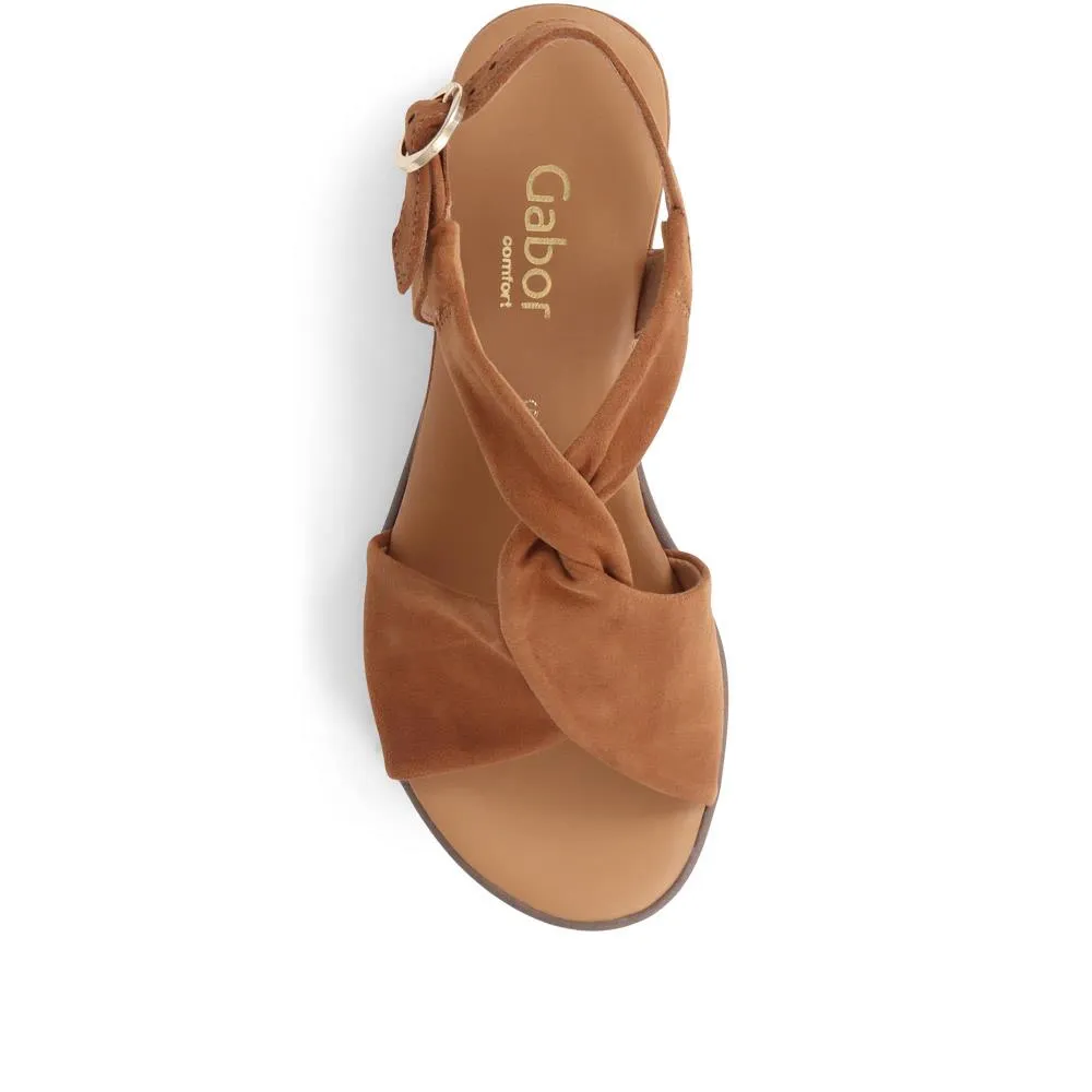 Rich Wide Fit Leather Twist-Front Sandals - GAB31514 / 317 898 - Tan sold by Jones Bootmaker product image thumbnail 3