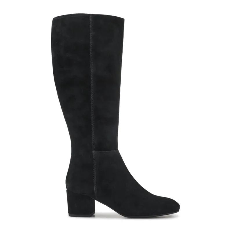 LouLou1 Large Calf Fit Leather Long Boots - LOULOU1L / 328 292 - Black Suede sold by Jones Bootmaker