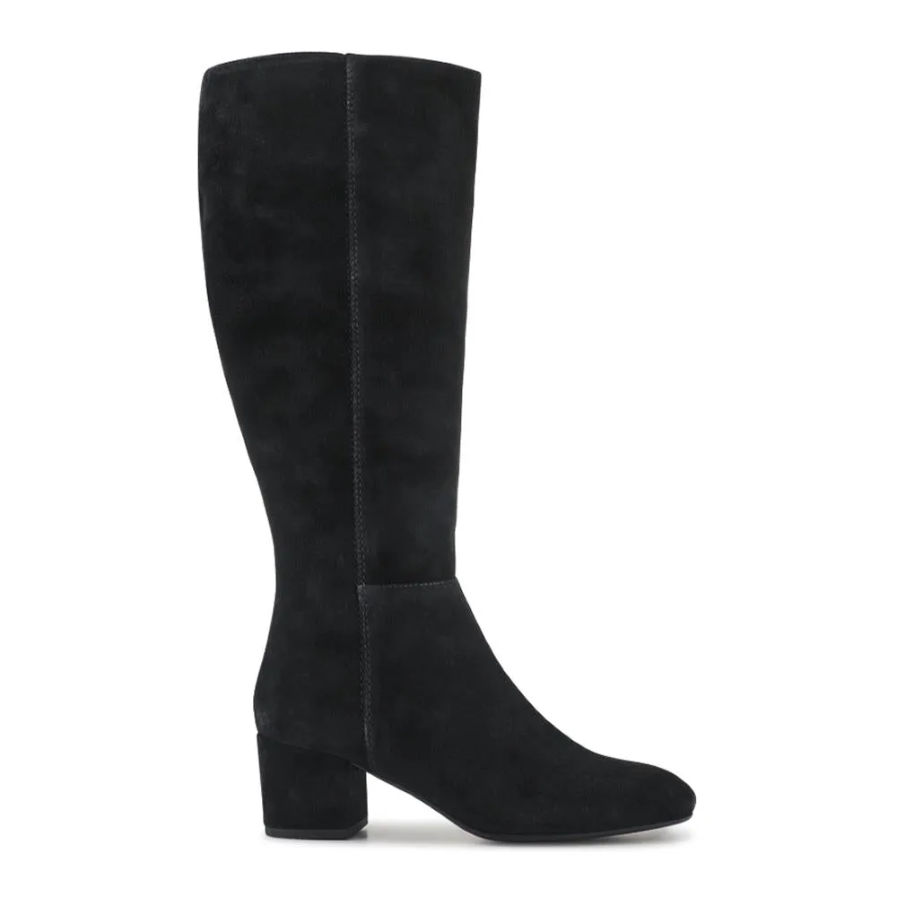 LouLou1 Slim Calf-Fit Long Boots - LOULOU1S / 328 288 - Black Suede sold by Jones Bootmaker