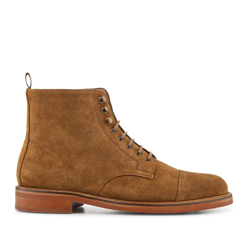 Finch Leather Lace-Up Boots - FINCH / 325 742 - Tan Suede sold by Jones Bootmaker