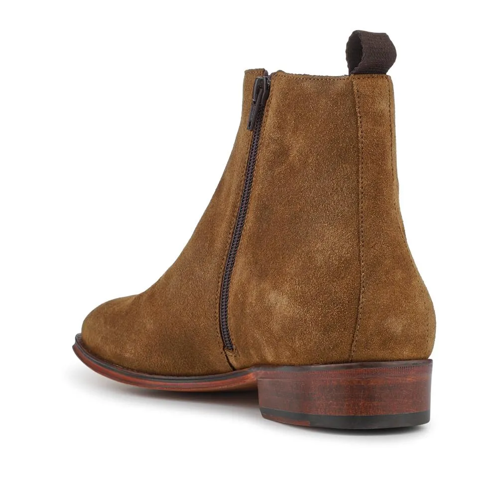 Flaxen Leather Ankle Boots - FLAXEN / 325 744 - Tan Suede sold by Jones Bootmaker product image thumbnail 3