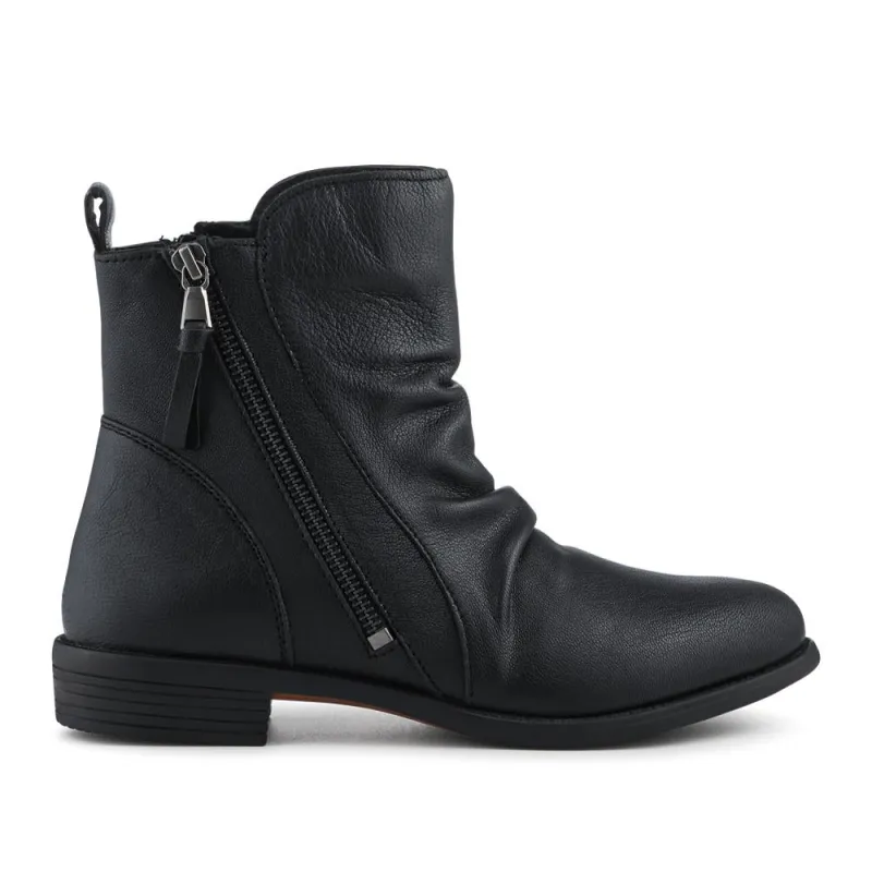 Nectar2 Leather Slouch Ankle Boots - NECTAR2 / 328 166 - Black sold by Jones Bootmaker
