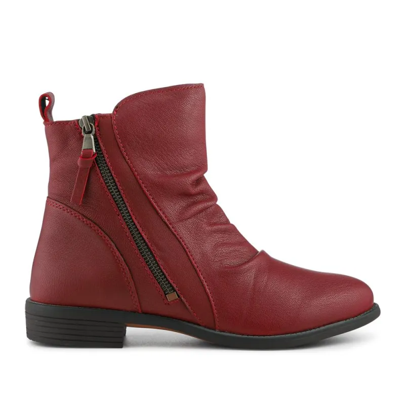 Nectar2 Leather Slouch Ankle Boots - NECTAR2 / 328 166 - Red sold by Jones Bootmaker