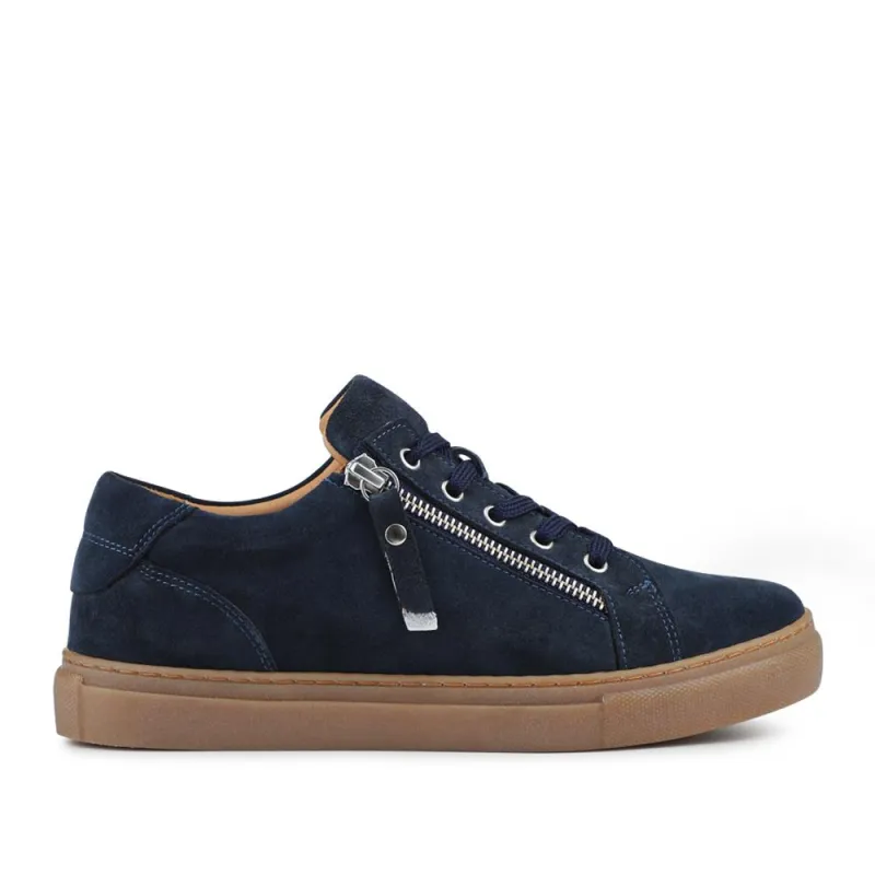 Padova2 Leather Lace-Up Trainers - PADOVA2 / 324 917 - Navy Suede sold by Jones Bootmaker