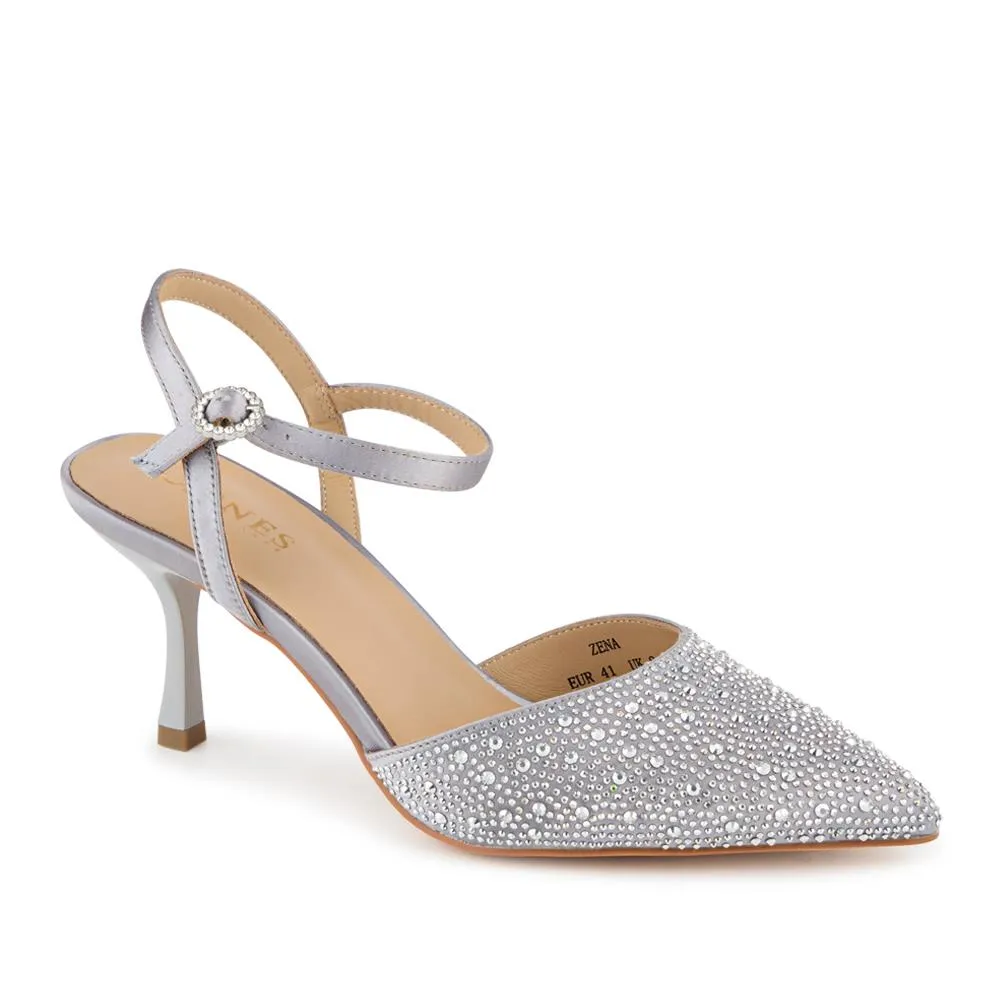 Zena Leather Heeled Court Shoes - ZENA / 327 780 - Silver Glitter sold by Jones Bootmaker product image thumbnail 2