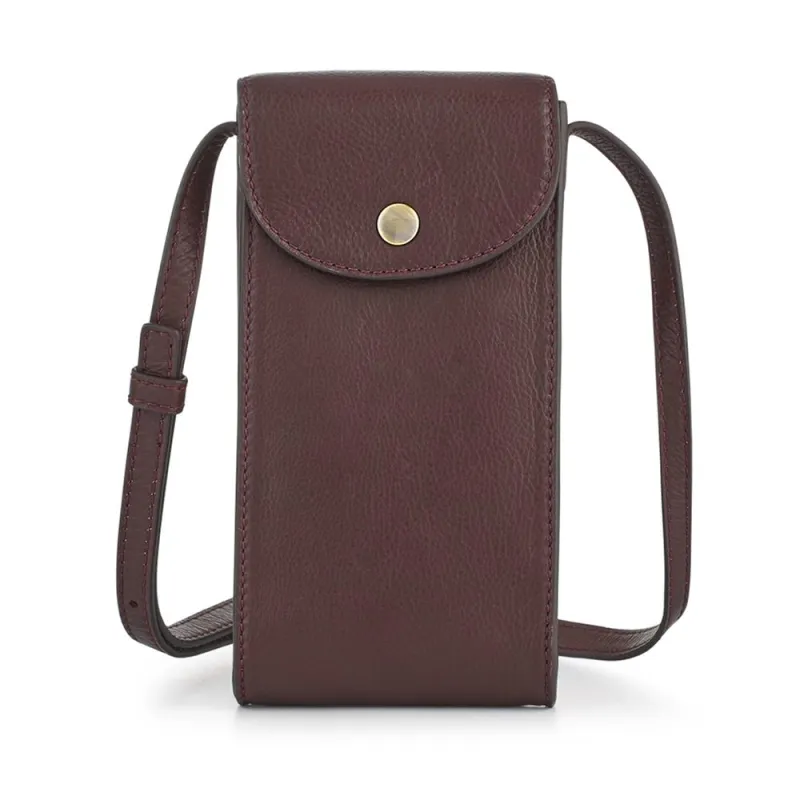 Vix Leather Crossbody Phone Bag - VIX / 328 536 - Burgundy sold by Jones Bootmaker
