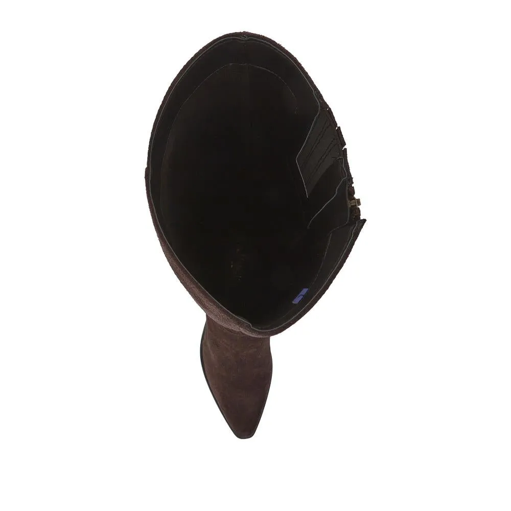 Cagliari Medium Calf Fit Knee-High Boots - CAGLIARIM / 321 031 - Chocolate Suede sold by Jones Bootmaker product image thumbnail 4