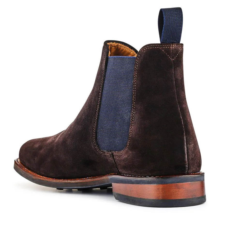 Bayridge Leather Chelsea Boots - BAYRIDGE2 / 324 403 - Dark Brown Suede sold by Jones Bootmaker product image thumbnail 3