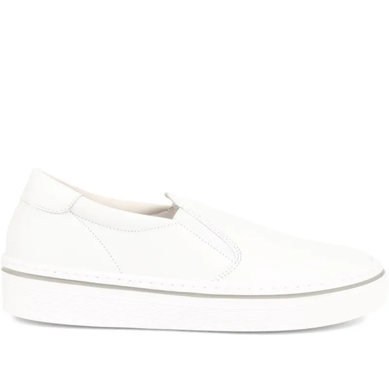 Compass Leather Pumps - GAB37518 / 323 537 - White sold by Jones Bootmaker