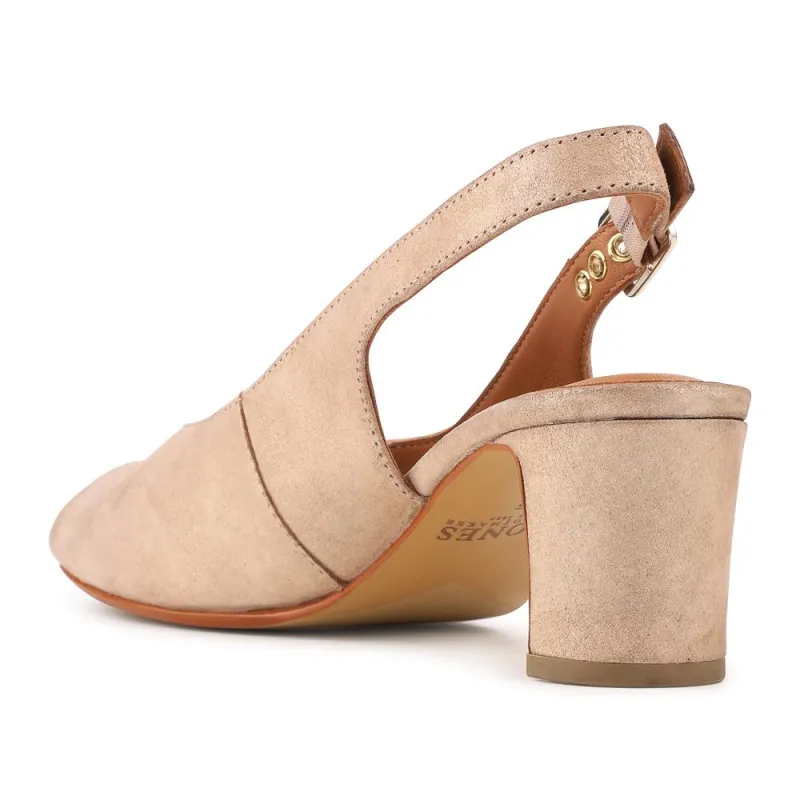 Xiomara Leather Slingback Court Shoes - XIOMARA / 327 552 - Gold Leather sold by Jones Bootmaker
