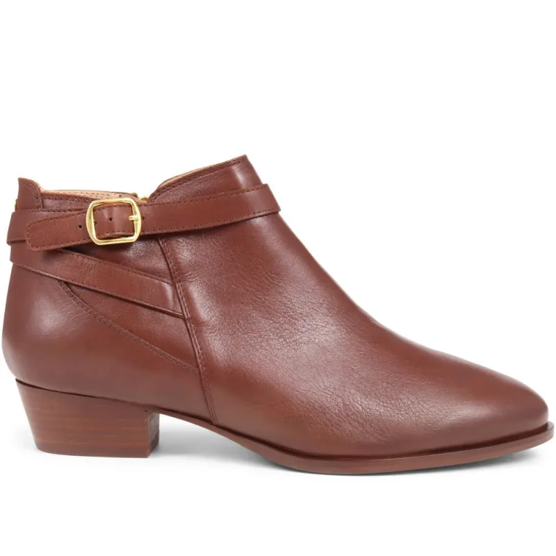 Fairlop Leather Heeled Ankle Boots - FAIRLOP / 324 289 - Tan sold by Jones Bootmaker