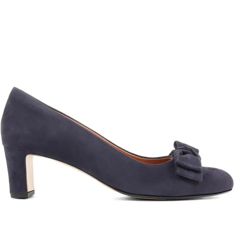 Zelda Bow Detail Court Shoes - ZELDA / 323 596 - Navy sold by Jones Bootmaker