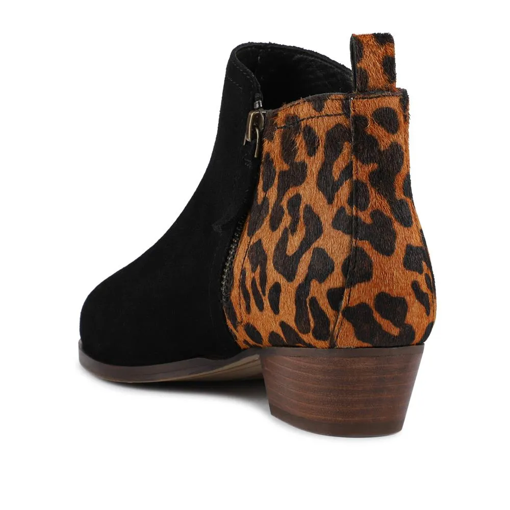 Florie Heeled Leather Ankle Boots - FLORIE / 324 290 - Black Leopard sold by Jones Bootmaker product image thumbnail 3