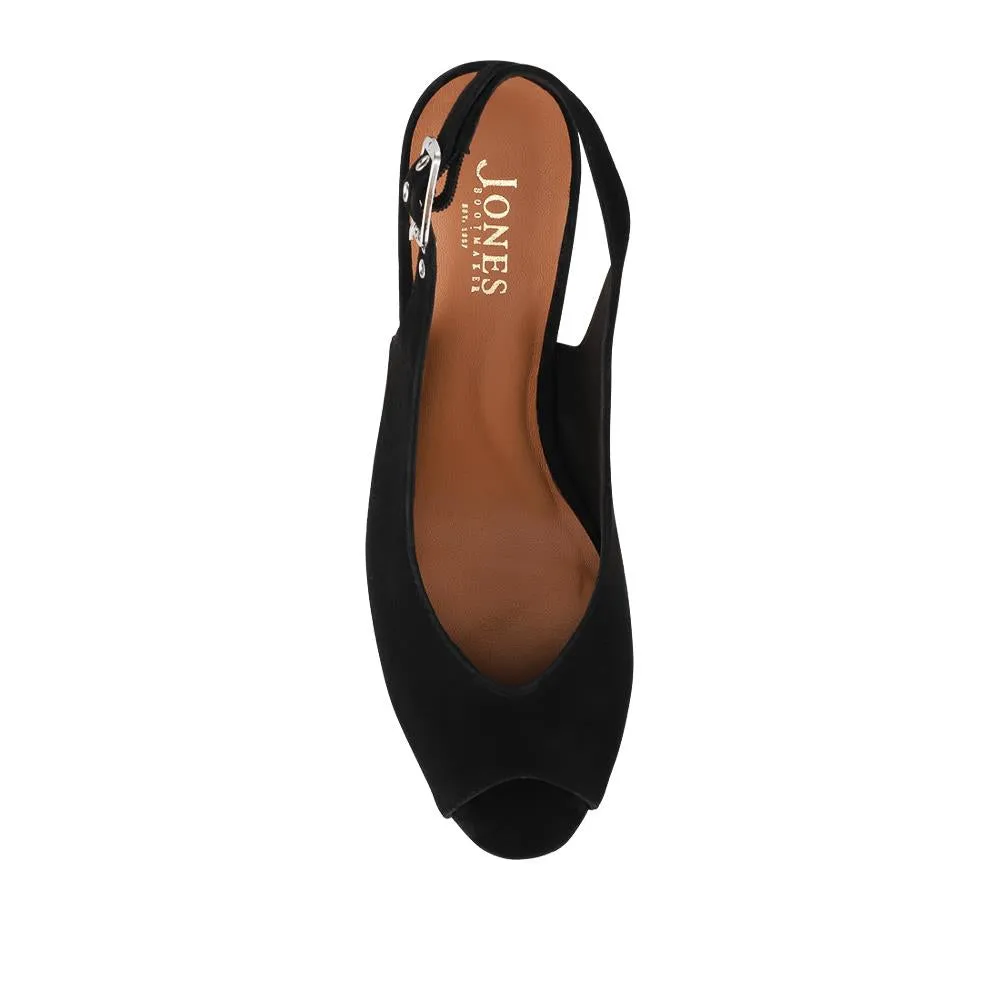 Xiomara Leather Slingback Court Shoes - XIOMARA / 327 552 - Black Suede sold by Jones Bootmaker product image thumbnail 4