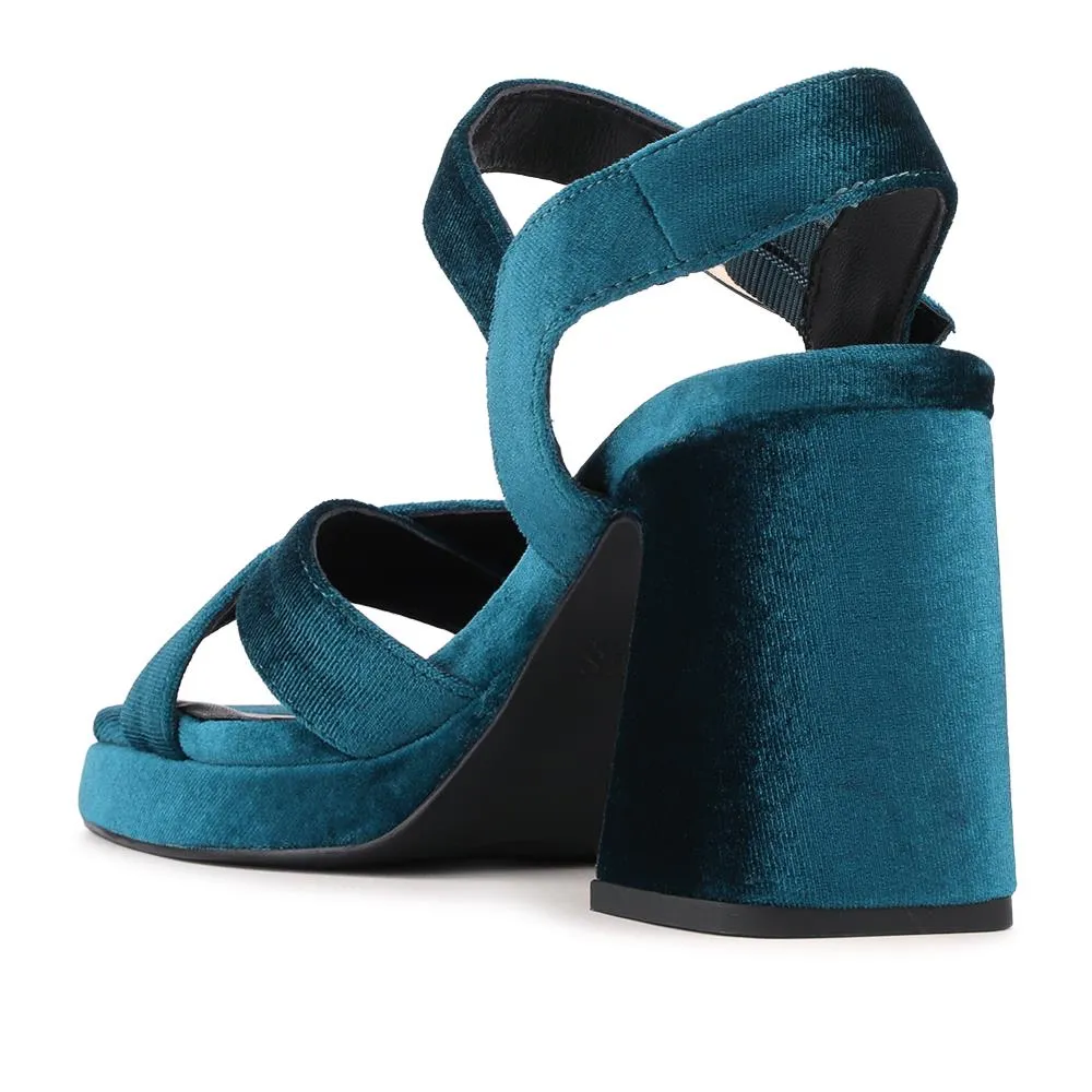 Gladiola2 Leather Platform Sandals - GLADIOLA2 / 325 048 - Teal Velvet sold by Jones Bootmaker