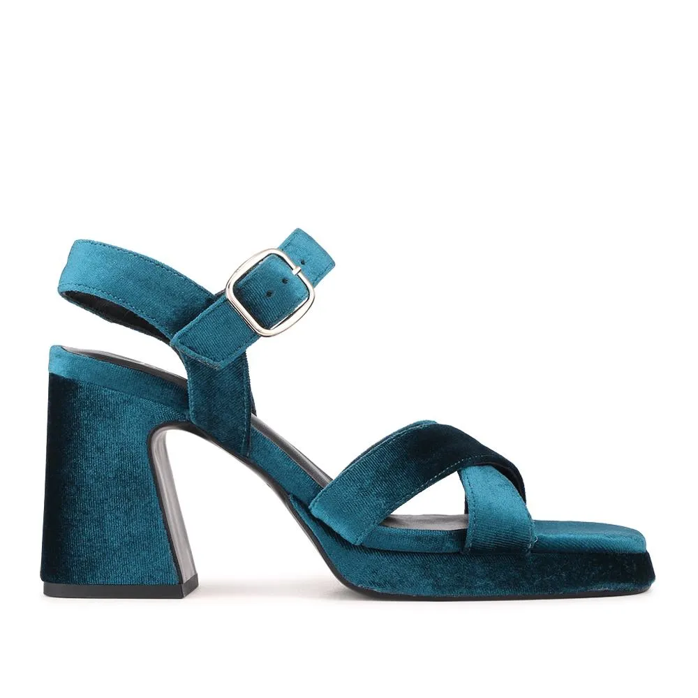 Gladiola2 Leather Platform Sandals - GLADIOLA2 / 325 048 - Teal Velvet sold by Jones Bootmaker product image thumbnail 3