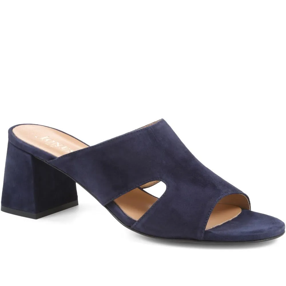 Kennedi Leather Heeled Mule Sandals - KENNEDI / 323 635 - Navy sold by Jones Bootmaker product image thumbnail 2