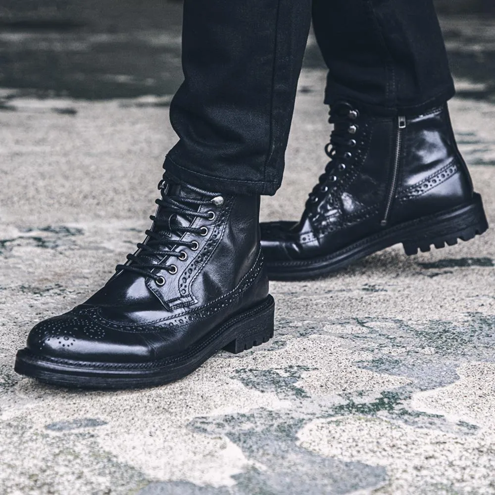 Koby Leather Brogue Boot - KOBY / 319 250 - Buff Black sold by Jones Bootmaker product image thumbnail 5