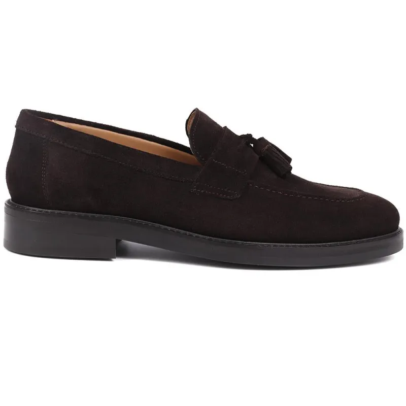 Rogan Leather Loafers  - ROGAN / 325 746 - Dark Brown Suede sold by Jones Bootmaker
