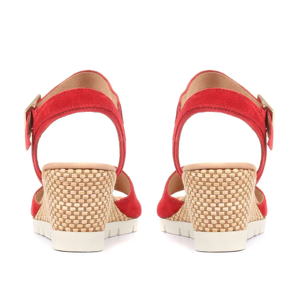 Nieve Two Strap Wedge Sandals - GAB31516 / 317 910 - Red sold by Jones Bootmaker product image thumbnail 3