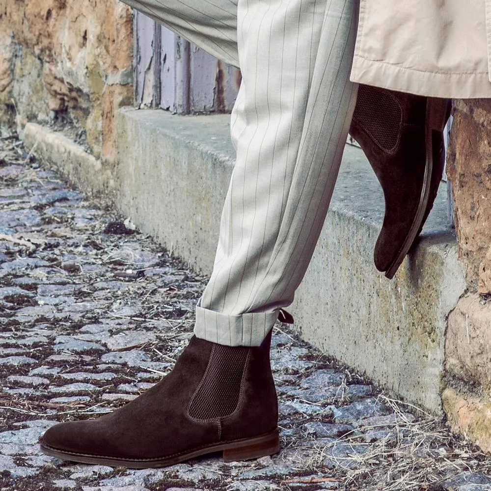 Colorado Goodyear Welted Chelsea Boots - LOA34001 / 320 289 - Dark Brown Suede sold by Jones Bootmaker product image thumbnail 5